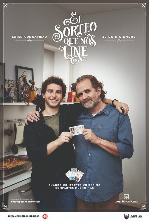 Póster del anuncio de la Lotería de Navidad 2019 con Ramón y José