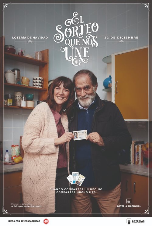 Póster del anuncio de la Lotería de Navidad 2019 con Pilar y Félix