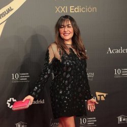 Una sonriente Candela Peña en los Premios Iris 2019