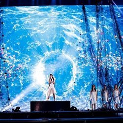 Melani y sus coristas en el primer ensayo de Eurovisión Junior 2019
