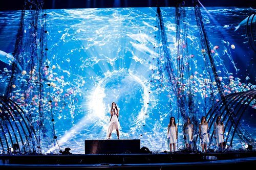 Melani y sus coristas en el primer ensayo de Eurovisión Junior 2019