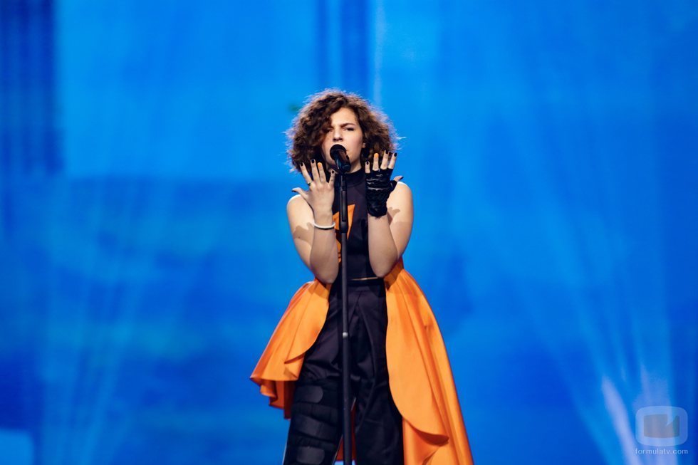 Mila Moskov, representante de Macedonia del Norte, en la Gran Final de Eurovisión Junior 2019