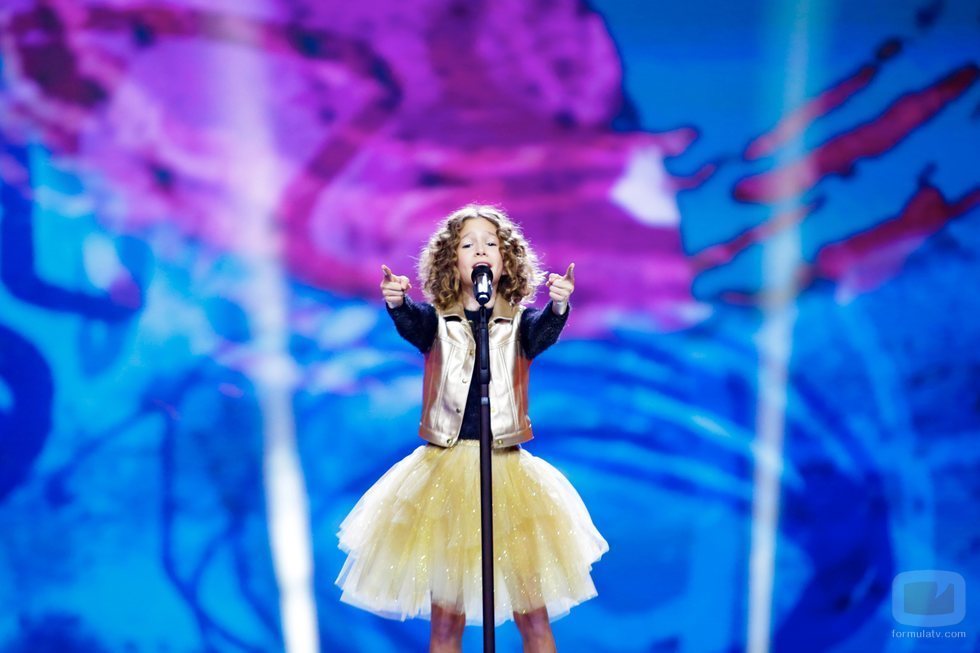 Marta Viola, representante de Italia, en la Gran Final de Eurovisión Junior 2019