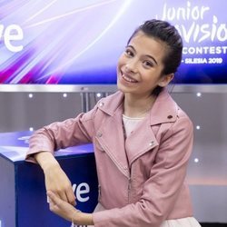 Melani García en la rueda de prensa de RTVE tras su paso por Eurovisión Junior 2019