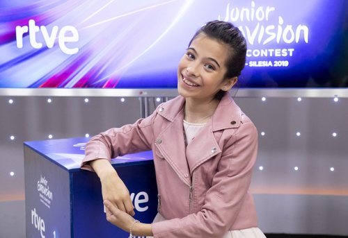 Melani García en la rueda de prensa de RTVE tras su paso por Eurovisión Junior 2019