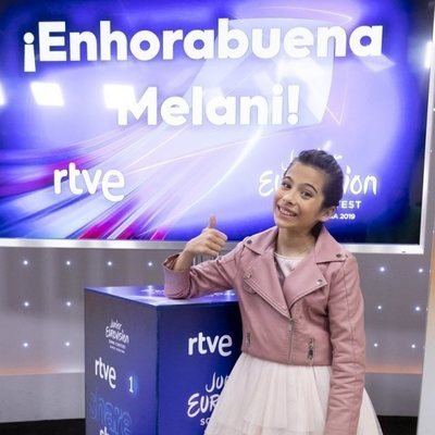 Melani García posa en la rueda de prensa de RTVE tras su paso por el Festival de Eurovisión Junior 2019