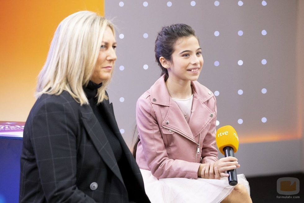 Melani García y Ana María Bordas en la rueda de prensa de RTVE tras Eurovisión Junior 2019