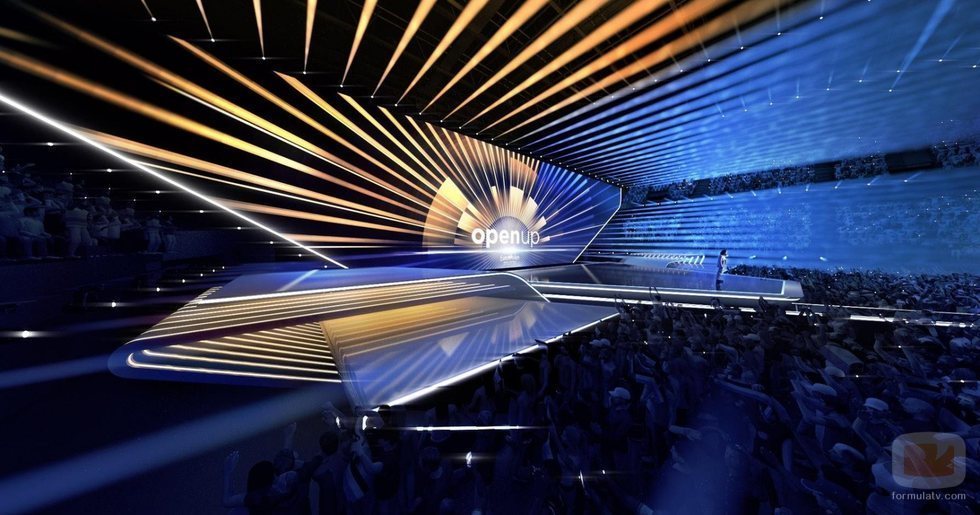 Vista lateral del escenario de Eurovisión 2020