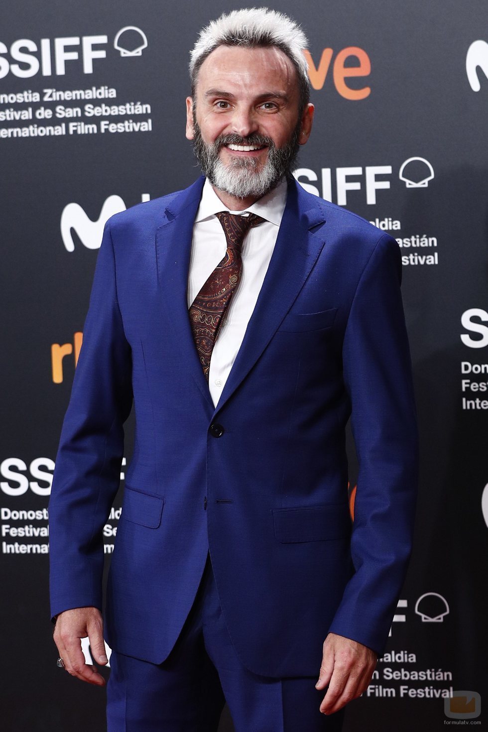 Fernando Tejero, sonriente en el Festival de San Sebastián 2019