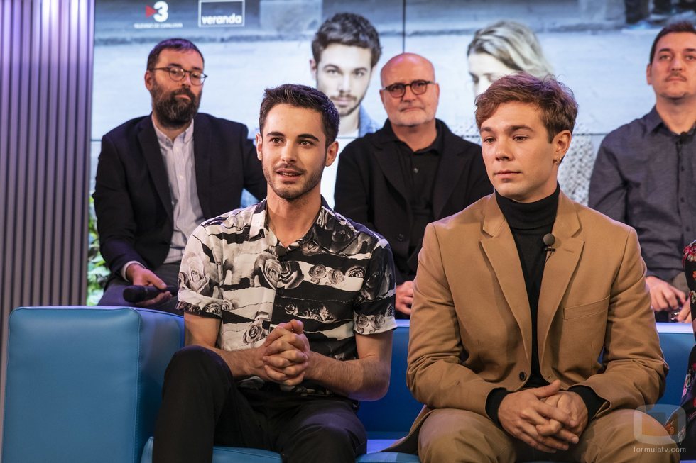 David Solans y Carlos Cuevas, en la rueda de prensa de 'Merlí: Sapere Aude' en Barcelona