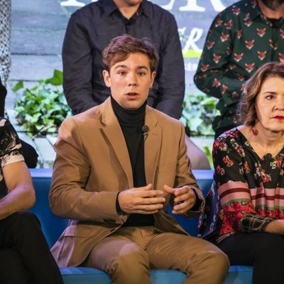 David Solans, Carlos Cuevas y María Pujalte en la rueda de prensa de 'Merlí: Sapere Aude' en Barcelona
