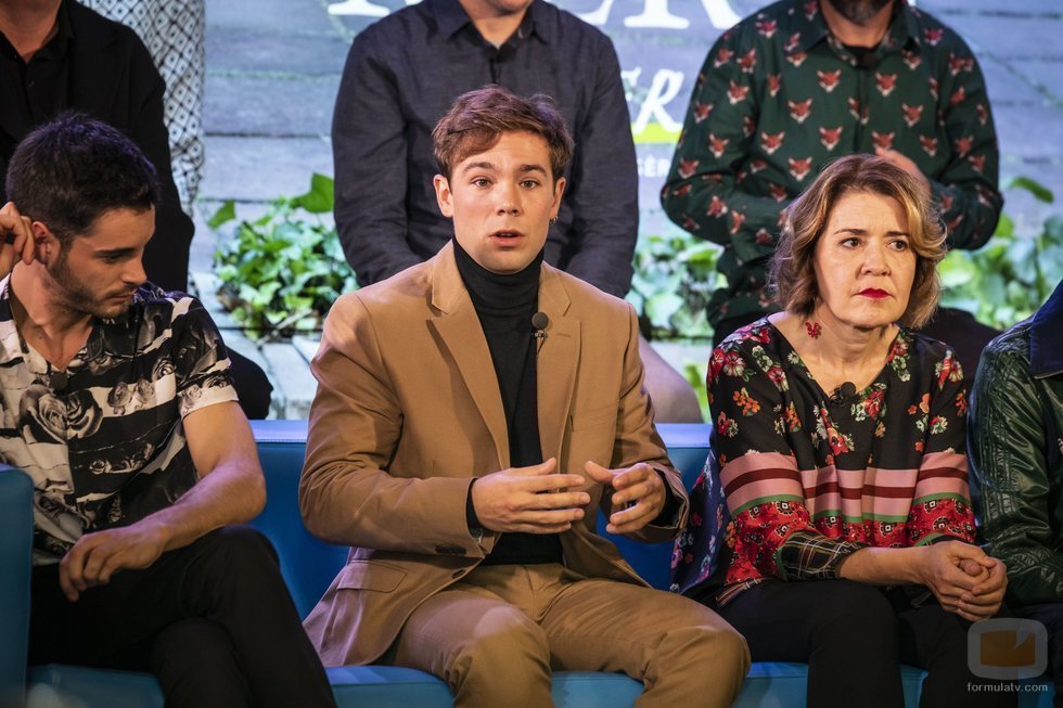 David Solans, Carlos Cuevas y María Pujalte en la rueda de prensa de 'Merlí: Sapere Aude' en Barcelona
