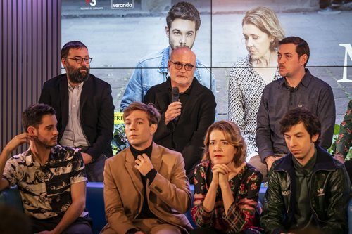 Aitor Montánchez, en la rueda de prensa de 'Merlí: Sapere Aude' en Barcelona
