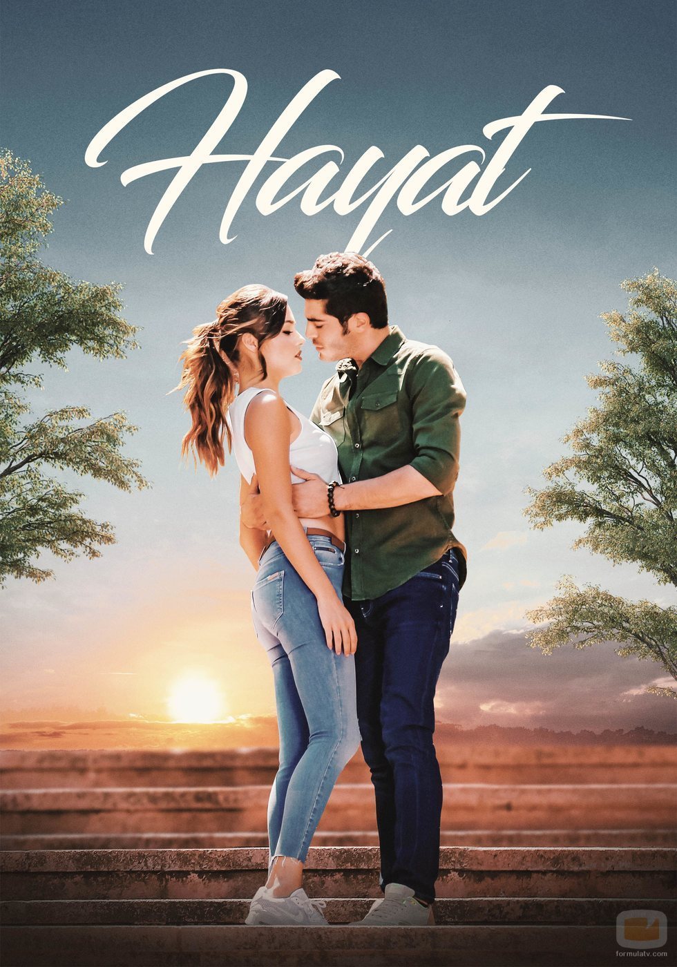 Póster de 'Hayat: Amor sin palabras'  con Hayat (Hande Erçel) y Murat (Burak Deniz)