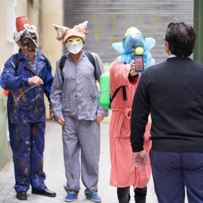 Antonio Recio, Fermín y Coque, vestidos de "Los Payasos Justicieros", en el 11x12 de 'La que se avecina'