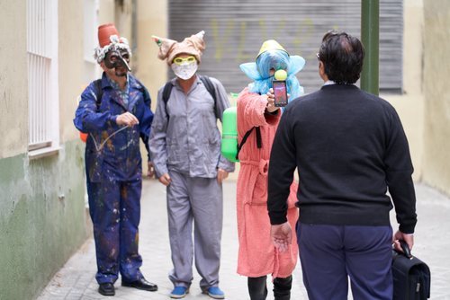 Antonio Recio, Fermín y Coque, vestidos de "Los Payasos Justicieros", en el 11x12 de 'La que se avecina'