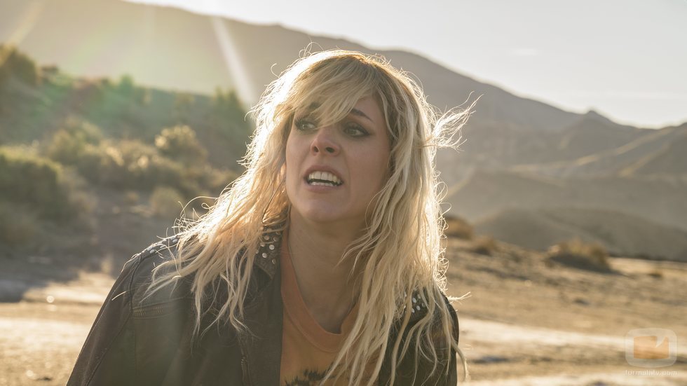 Maggie Civantos como Maca en el rodaje de 'Vis a vis: El Oasis' en Almería