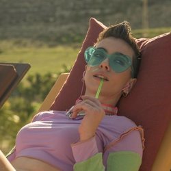 Claudia Riera como Triana en el rodaje de 'Vis a vis: El oasis' en Almería
