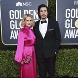 Joanne Tucker y Adam Driver en la alfombra roja de los Globos de Oro 2020