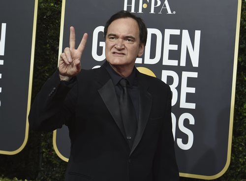 Quentin Tarantino en la alfombra roja de los Globos de Oro 2020