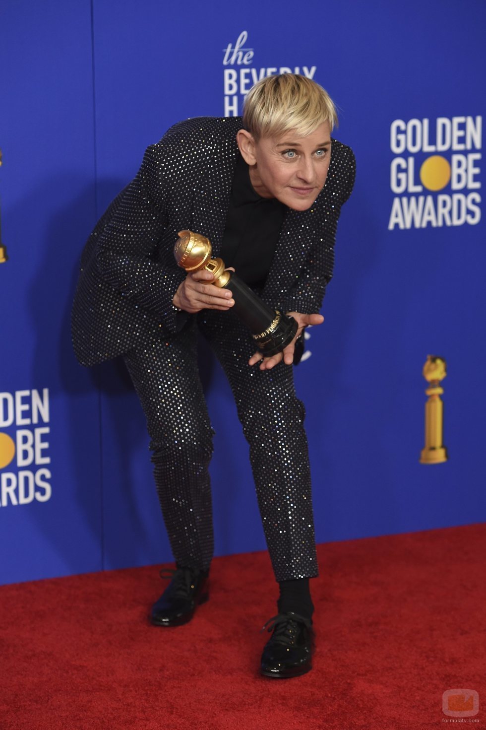 Ellen DeGeneres, ganadora del premio Carol Burnett en los Globos de Oro 2020