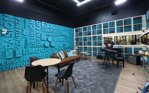 La sala de composición de  la Academia de 'OT 2020'