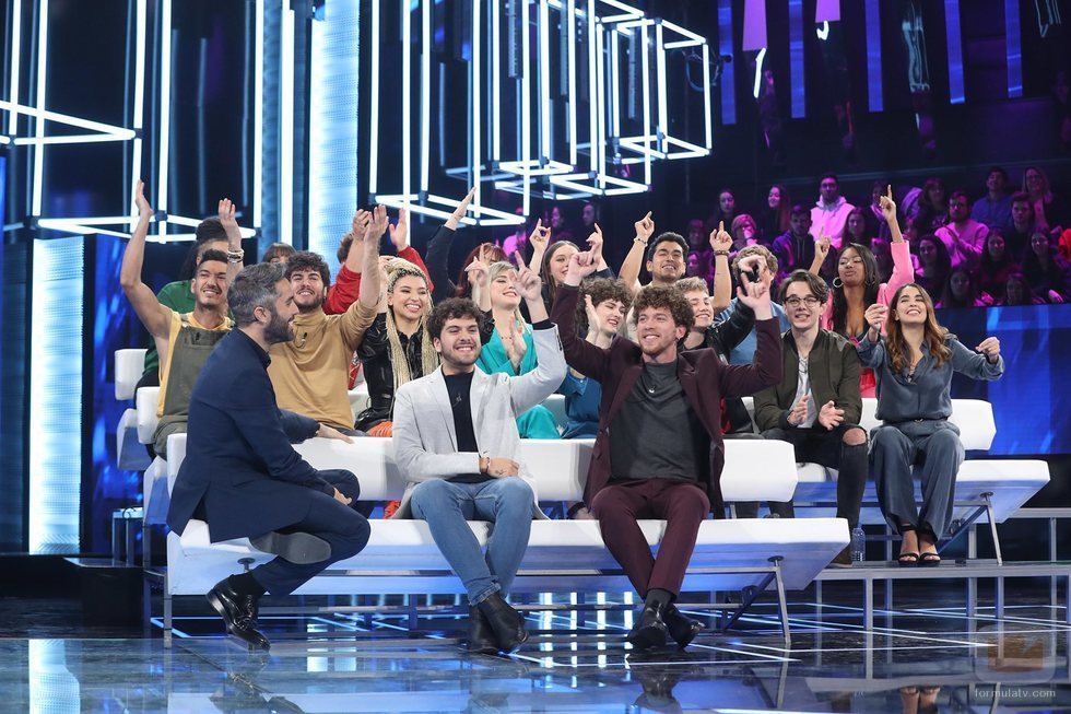 Roberto Leal y todos los concursantes en la Gala 0 de 'OT 2020'