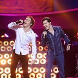 Gemeliers son Àlex Casademunt y David Bustamante en la Gala 2 de 'Tu cara me suena 8'