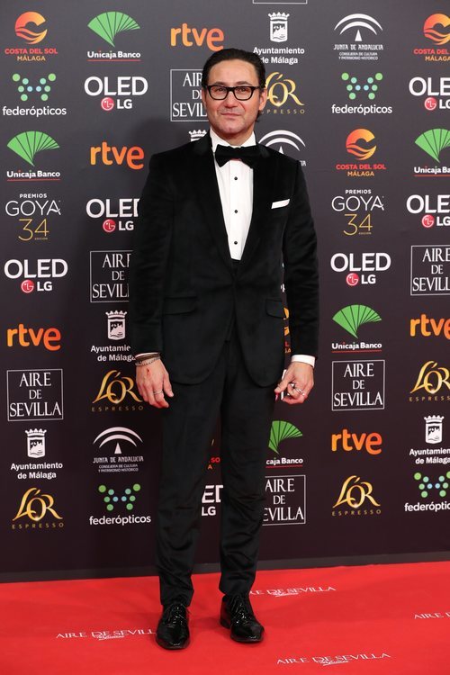 Carlos Santos en la alfombra roja de los Premios Goya 2020