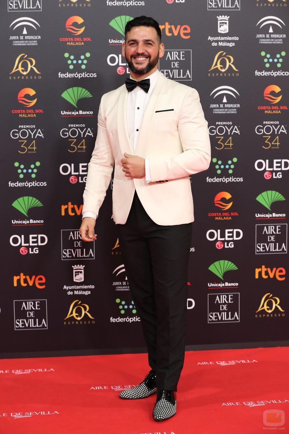 Fran Perea en la alfombra roja en los Premios Goya 2020