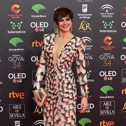 Cuca Escribano posa en la alfombra roja de los Premios Goya 2020