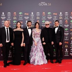Equipo de "Dolor y gloria" en la alfombra roja de los Premios Goya 2020