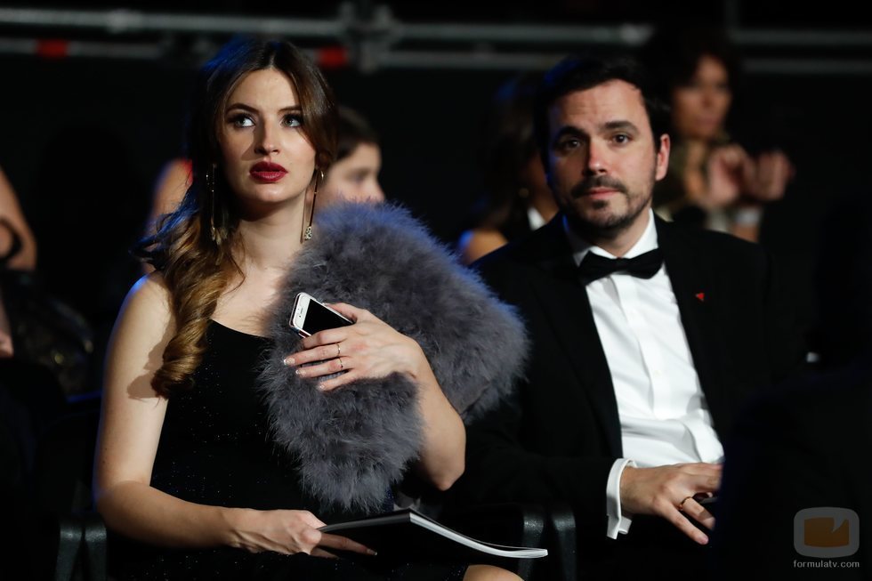 Alberto Garzon y su mujer Anna Ruiz en la gala de los Premios Goya 2020