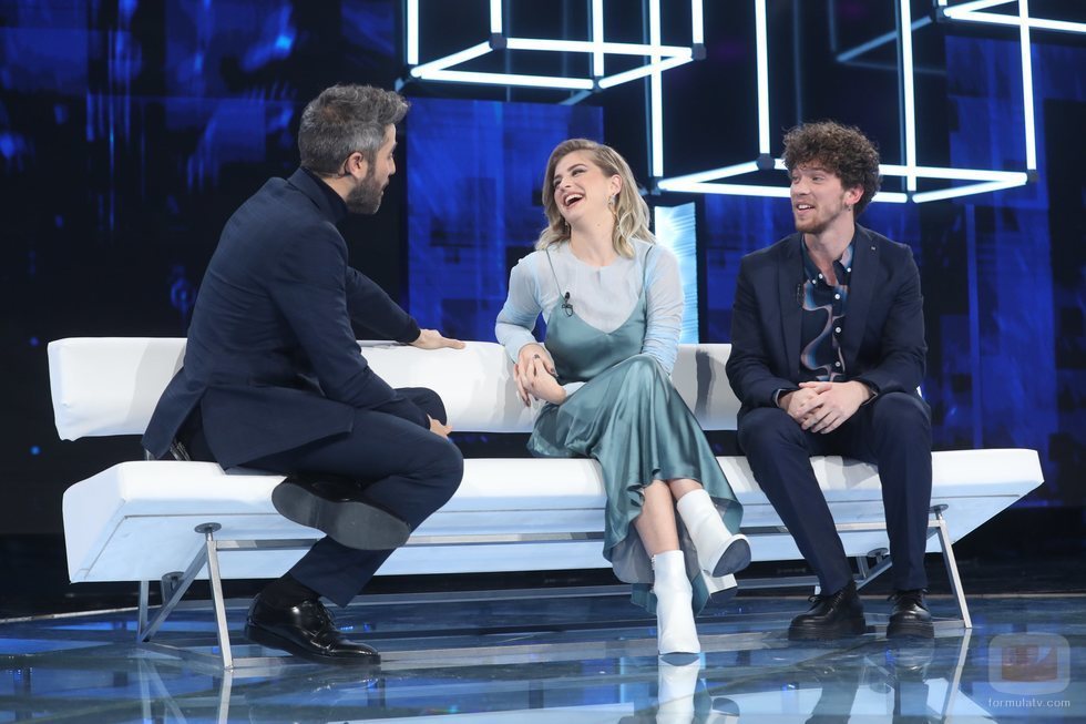 Roberto Leal junto a Samantha y Jesús en la Gala 2 de 'OT 2020'