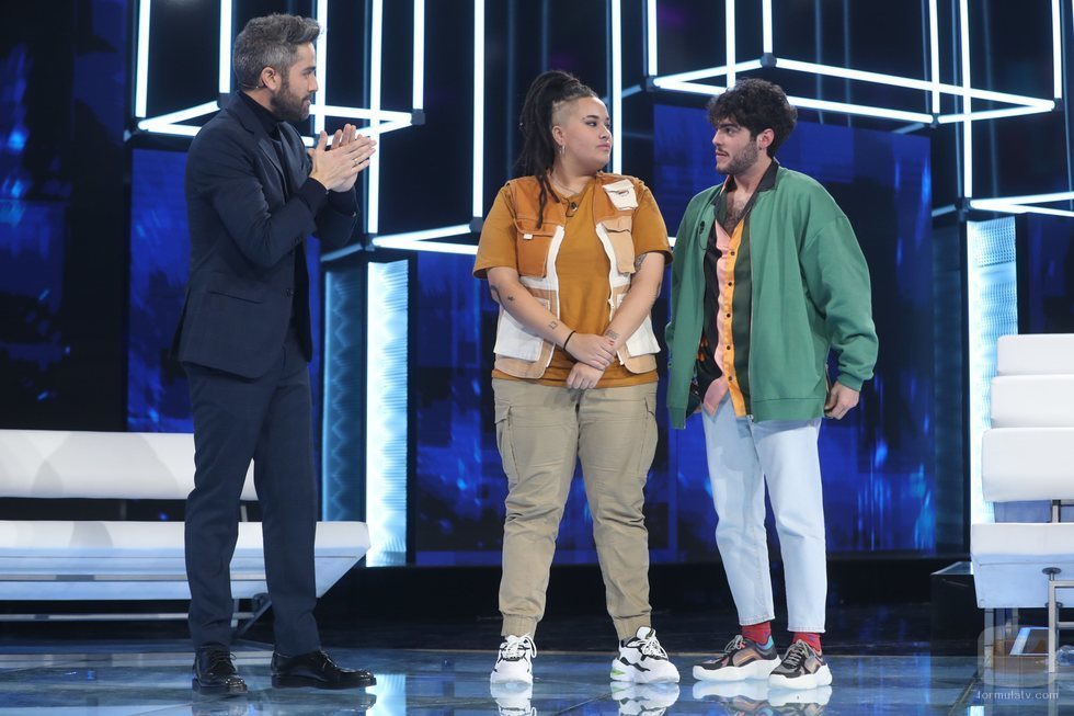 Roberto Leal junto a Eli y Rafa, nominados de la Gala 2 de 'OT 2020'