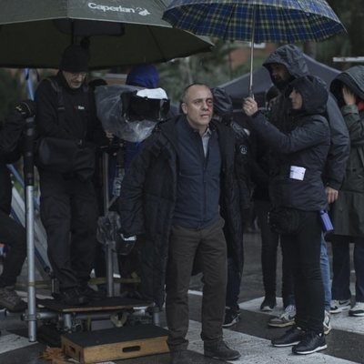 Javier Gutiérrez en el rodaje de 'Hogar'