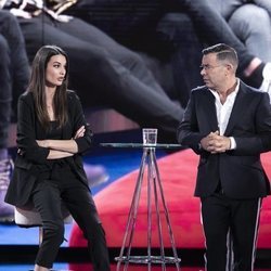 Estela Grande molesta y Jorge Javier Vázquez en la Gala 4 de 'El tiempo del descuento'