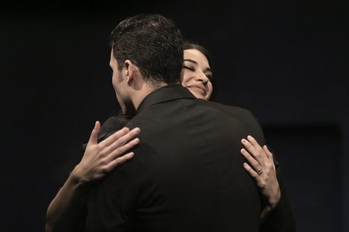 Estela Grande y Kiko Jiménez muy unidos en la Gala 4 de 'El tiempo del descuento'