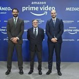 Los protagonistas de 'La familia del baloncesto español' en la presentación de Amazon y Mediaset España