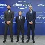 Los protagonistas de 'La familia del baloncesto español' en la presentación de Amazon y Mediaset España