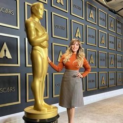 Gisela en la rueda de prensa de los Premios Oscar 2020