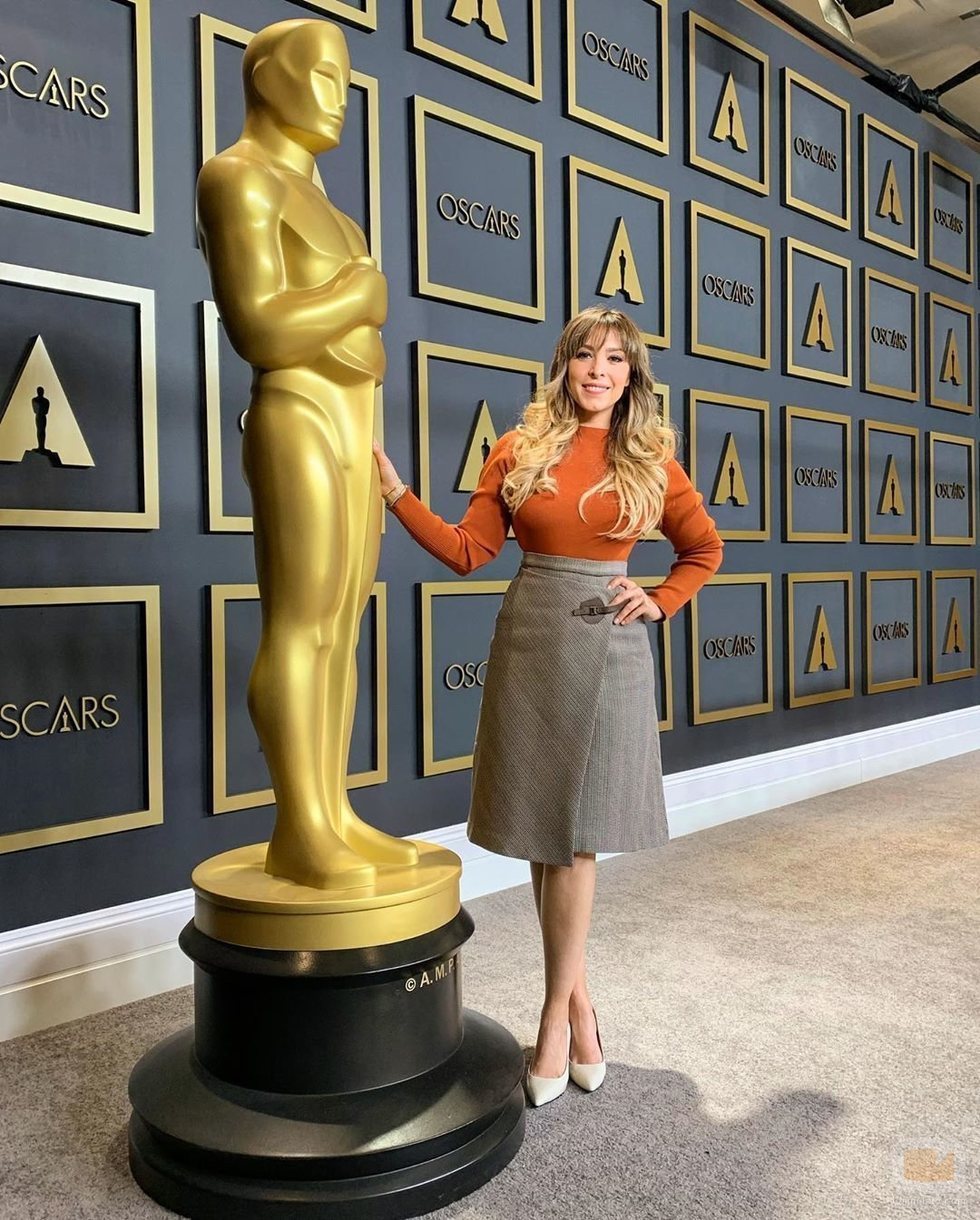 Gisela en la rueda de prensa de los Premios Oscar 2020