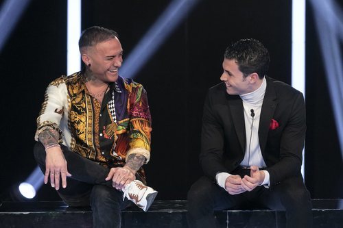 Dinio y Kiko Jiménez, juntos en la sala de expulsión de 'El tiempo del descuento'