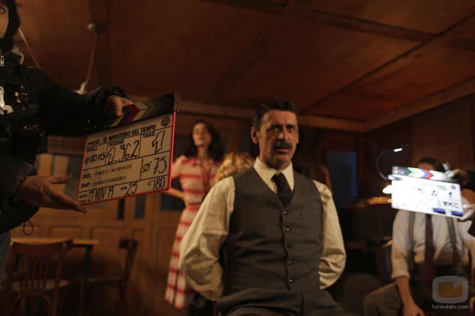 Nacho Fresneda en el rodaje de la cuarta temporada de 'El Ministerio del Tiempo'