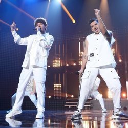 Jesús y Bruno, en su actuación de la Gala 5 de 'OT 2020'