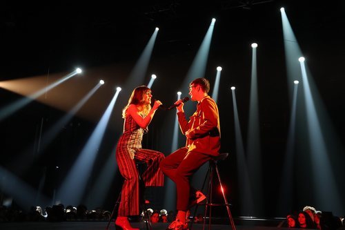 Maialen y Flavio, cantando en la Gala 5 de 'OT '2020'