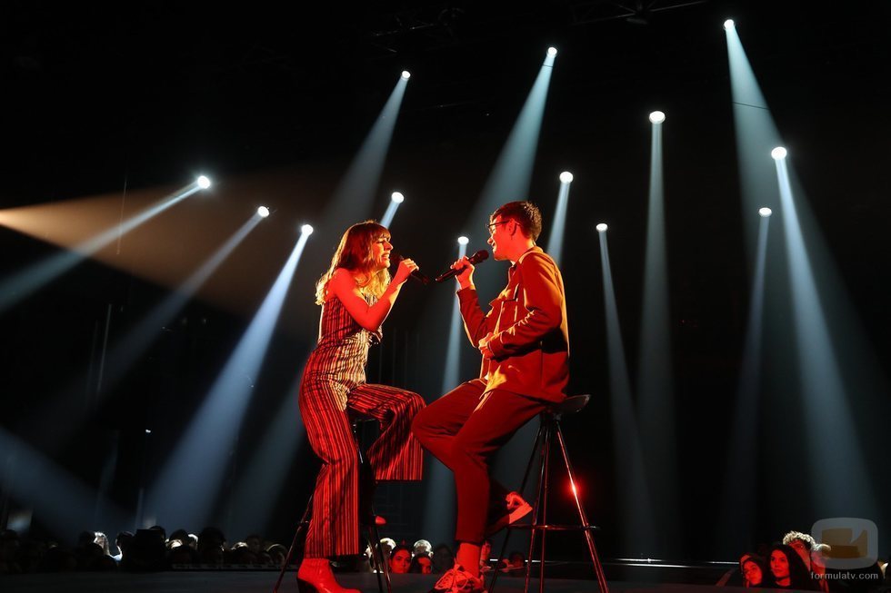 Maialen y Flavio, cantando en la Gala 5 de 'OT '2020'