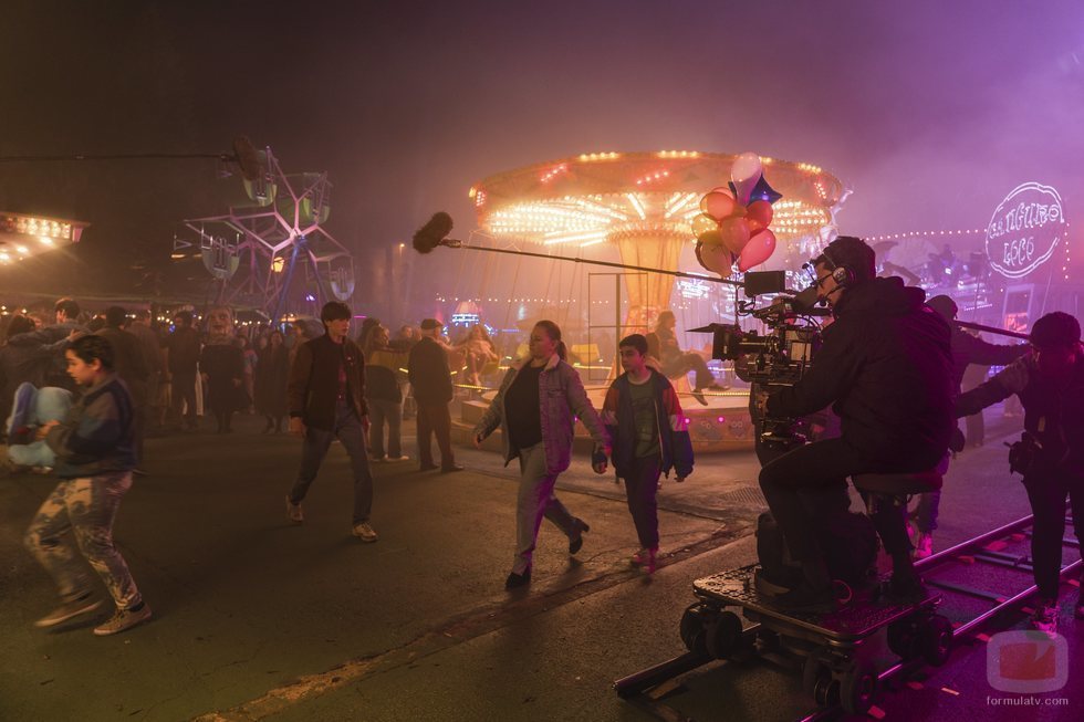 Rodaje de la serie 'Paraíso' de Movistar+ en una feria