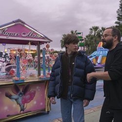 Pau Gimeno y Fernando González Molina en el rodaje de 'Paraíso'