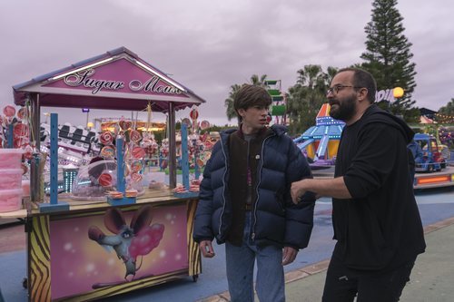 Pau Gimeno y Fernando González Molina en el rodaje de 'Paraíso'